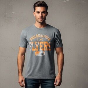 Philadelphia Flyers NHL T-Shirt Grey/Orange - Size L/G Official Licensed